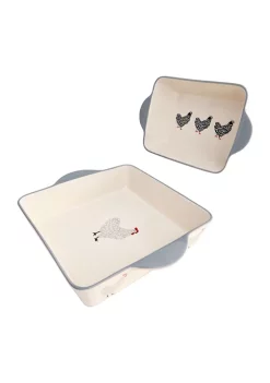 Baum Brothers Coop Chickens 2 Piece Bakeware Set -Deals Nickelodeon Store Belk 1186