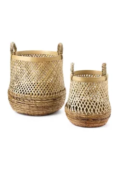 Baum Brothers Bamboo Banana Round Basket