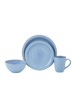 Baum Brothers Allure Blue 16 Piece Stoneware Set