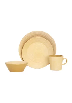 Baum Brothers Orla Yellow 16 Piece Dinnerware Set