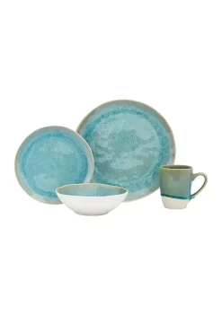 Baum Brothers Orbit Turquoise 16 piece dinnerware set