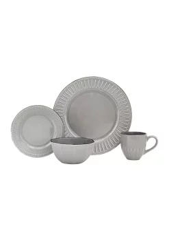 Baum Brothers Palmetto Grey 16 piece dinnerware set