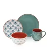 Baum Brothers Oasis Turquoise 16-Piece Dinnerware Set