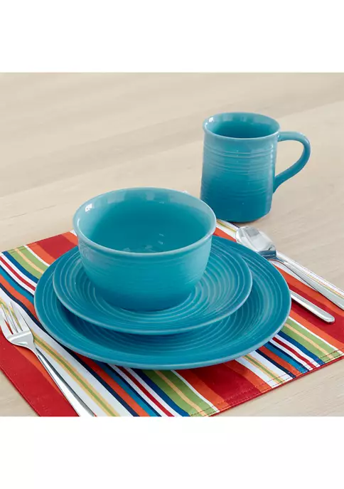 Baum Brothers Gradient Aqua 16 Piece Dinnerware Set 2 Baum Brothers Gradient Aqua 16 Piece Dinnerware Set - Image 2