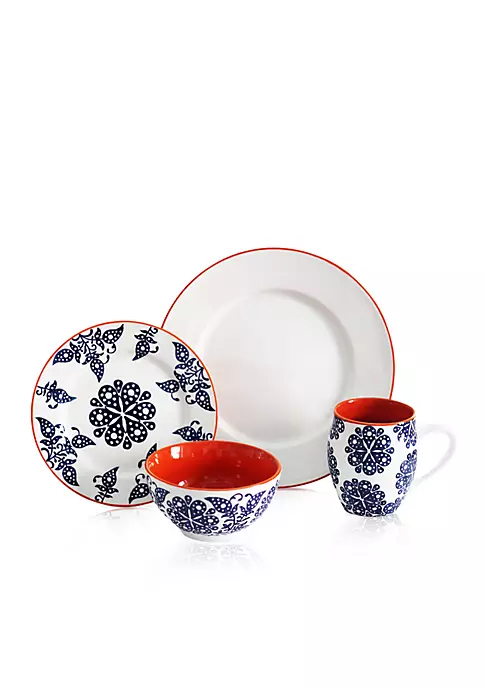 Baum Brothers Bandana 16-Piece Dinnerware Set, Service for 4 1 Baum Brothers Bandana 16-Piece Dinnerware Set, Service for 4