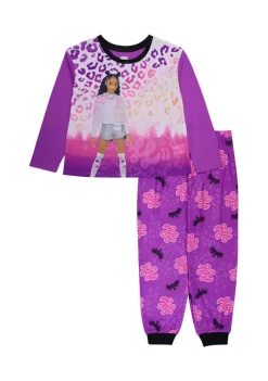 Nickelodeon™ Girls 4-10 Purple Cheetah 2 Piece Pajama Set