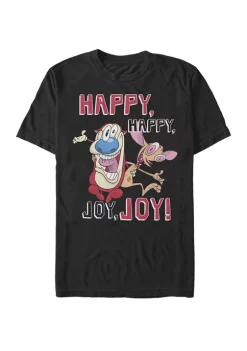 Nickelodeon™ Ren And Stimpy Happy Joy Crazy Eyes BFFs Short Sleeve T-Shirt