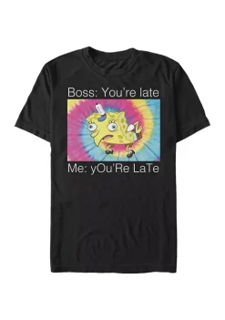 Nickelodeon™ Spongebob Squarepants youRe LaTe Short Sleeve T-Shirt