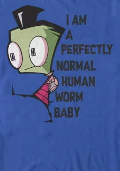 Nickelodeon™ Invader Zim I Am Perfectly Normal Human Worm Baby Portrait Short Sleeve T-Shirt -Deals Nickelodeon Store Belk 334