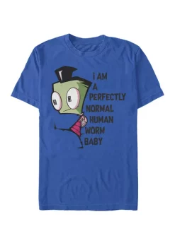 Nickelodeon™ Invader Zim I Am Perfectly Normal Human Worm Baby Portrait Short Sleeve T-Shirt -Deals Nickelodeon Store Belk 335