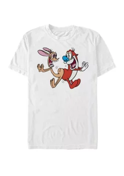 Nickelodeon™ Ren And Stimpy Booty Bump Jump Smiles Short Sleeves T-Shirt