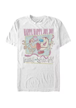 Nickelodeon™ Ren And Stimpy Happy Happy Joy Joy Retro Short Sleeve T-Shirt